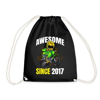 Genial seit 2017 - 6. Dirt Bike Rider Geburtstag - Turnbeutel - Schwarz - Vorne