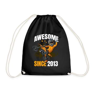 Genial seit 2013 - 10. Geburtstag eines Motocross-Fahrers - Turnbeutel - Schwarz - Vorne