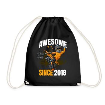 Genial seit 2018 - 5. Geburtstag eines Motocross-Fahrers - Turnbeutel - Schwarz - Vorne