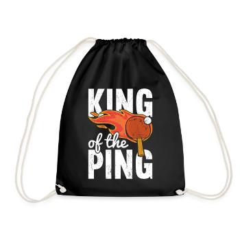 Ping Pong Table Tennis Ping-Pong - Drawstring Bag - black - Front