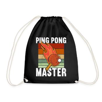 Ping Pong Table Tennis Ping-Pong - Drawstring Bag - black - Front