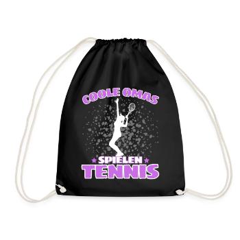 COOLE OMAS SPIELEN TENNIS Lustiges - Turnbeutel - Schwarz - Vorne