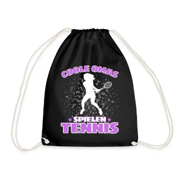 COOLE OMAS SPIELEN TENNIS Lustiges - Turnbeutel - Schwarz - Vorne