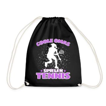 COOLE OMAS SPIELEN TENNIS Lustiges - Turnbeutel - Schwarz - Vorne