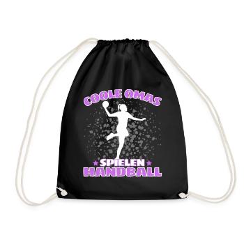 COOLE OMAS SPIELEN HANDBALL Handballer - Turnbeutel - Schwarz - Vorne