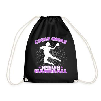 COOLE OMAS SPIELEN HANDBALL Handballer - Turnbeutel - Schwarz - Vorne
