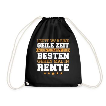 Ruhestand Rentner Rente Pension Renteneintritt - Turnbeutel - Schwarz - Vorne