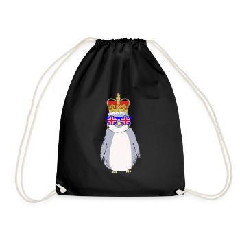 Pingouin Queen Elizabeth II Couronne britannique - Sac de sport léger - noir - Devant