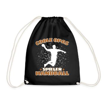 COOLE OPAS SPIELEN HANDBALL Handballer - Turnbeutel - Schwarz - Vorne