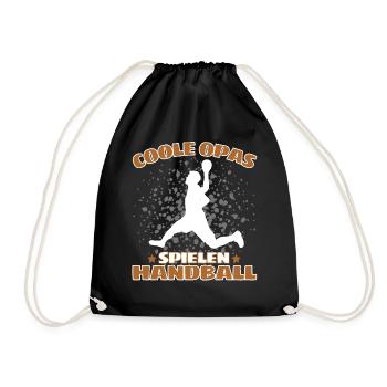 COOLE OPAS SPIELEN HANDBALL Handballer - Turnbeutel - Schwarz - Vorne
