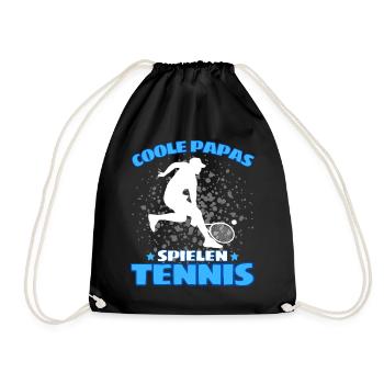 COOLE PAPAS SPIELEN TENNIS Das Lustige - Turnbeutel - Schwarz - Vorne