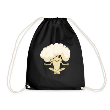 Blumenkohl Yoga - Turnbeutel - Schwarz - Vorne