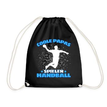 COOLE PAPAS SPIELEN HANDBALL Handballer - Turnbeutel - Schwarz - Vorne