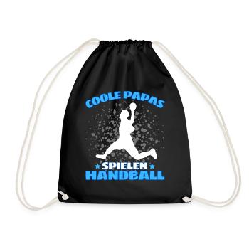 COOLE PAPAS SPIELEN HANDBALL Handballer - Turnbeutel - Schwarz - Vorne