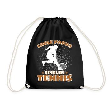 COOLE PAPAS SPIELEN TENNIS Das Lustige - Turnbeutel - Schwarz - Vorne