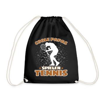 COOLE PAPAS SPIELEN TENNIS Das Lustige - Turnbeutel - Schwarz - Vorne