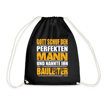 Bauleiter - Turnbeutel - Schwarz - Vorne