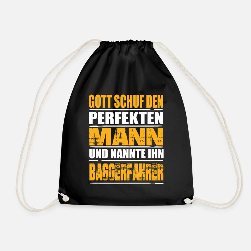 Baggerfahrer - Turnbeutel - Schwarz