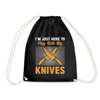Je suis juste ici pour jouer avec mes couteaux Chef Kitchen - Sac de sport léger - noir - Devant