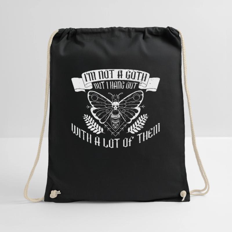 Goth Moth Gothic Grufti Emo Saying Drawstring Bag