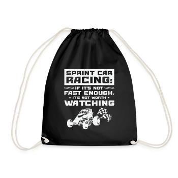 Sprint Car Dirt Track Racing - Turnbeutel - Schwarz - Vorne