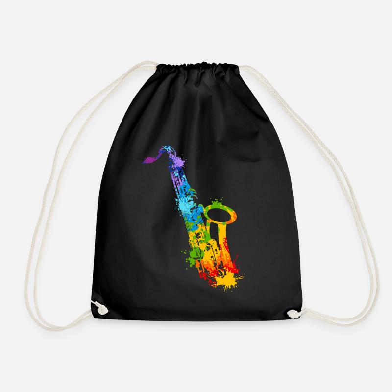 Splash Saxophone Musical Musician Saxophonist - Turnbeutel - Schwarz