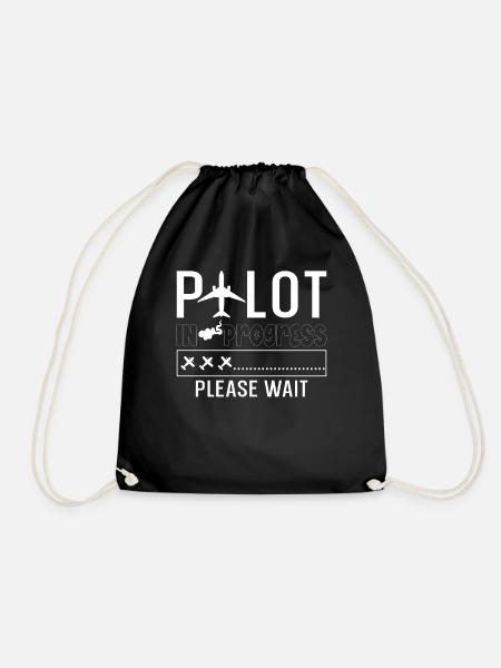 Pilot in Progress please Wait - Turnbeutel - Schwarz