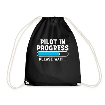 Pilot in Progress please Wait - Turnbeutel - Schwarz - Vorne