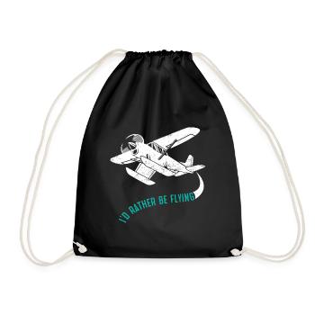 I'd rather be Flying - Turnbeutel - Schwarz - Vorne