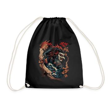 Ancient Japaenese Tengu Kami Buddhist Deity Yokai - Turnbeutel - Schwarz - Vorne