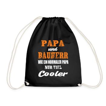 Papa und Bauherr - Turnbeutel - Schwarz - Vorne