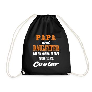 Papa und Bauleiter - Turnbeutel - Schwarz - Vorne