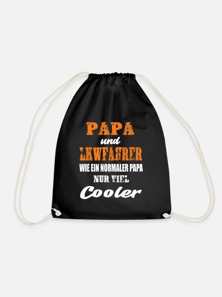 Papa und Lkwfahrer - Turnbeutel - Schwarz