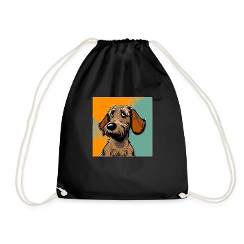 Dog in comic style - Drawstring Bag - black - Front