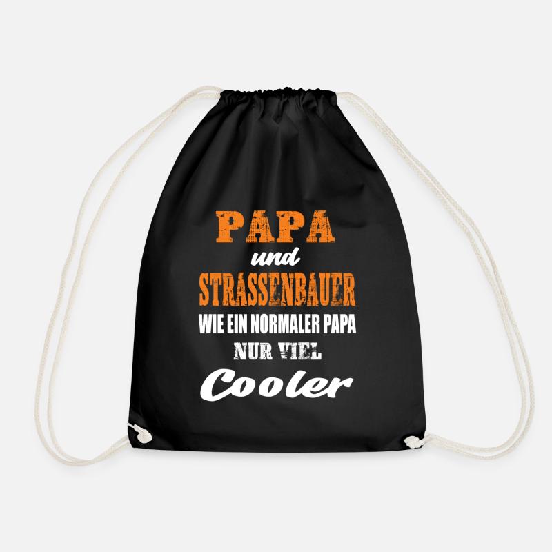 Papa und Strassenbauer - Turnbeutel - Schwarz