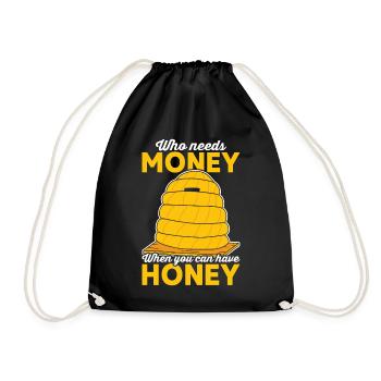Beekeeper Honeybee Apiarist Beekeeping Bee Keeper - Drawstring Bag - black - Front