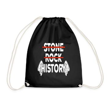 Arrowhead Hunting Arrowheads Flintknapping - Drawstring Bag - black - Front