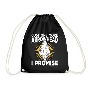 Arrowhead Hunting Arrowheads Flintknapping - Drawstring Bag - black - Front