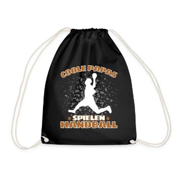 COOLE PAPAS SPIELEN HANDBALL Handballer - Turnbeutel - Schwarz - Vorne