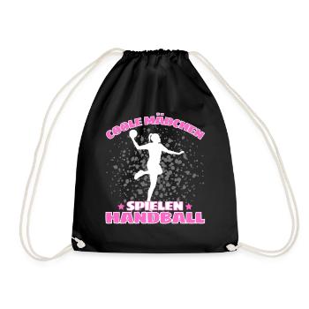 COOLE MÄDCHEN SPIELEN HANDBALL Handballer - Turnbeutel - Schwarz - Vorne