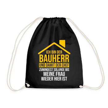 Bauherr - Turnbeutel - Schwarz - Vorne