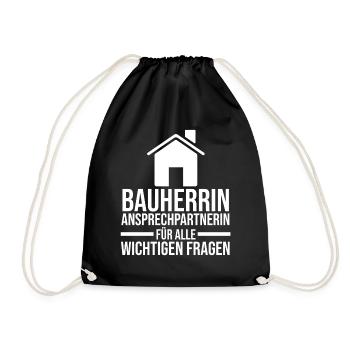 Bauherrin - Turnbeutel - Schwarz - Vorne