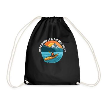 KAYAKS CANOE RAFTING BOAT Kayaking Happiness-paddle - Drawstring Bag - black - Front