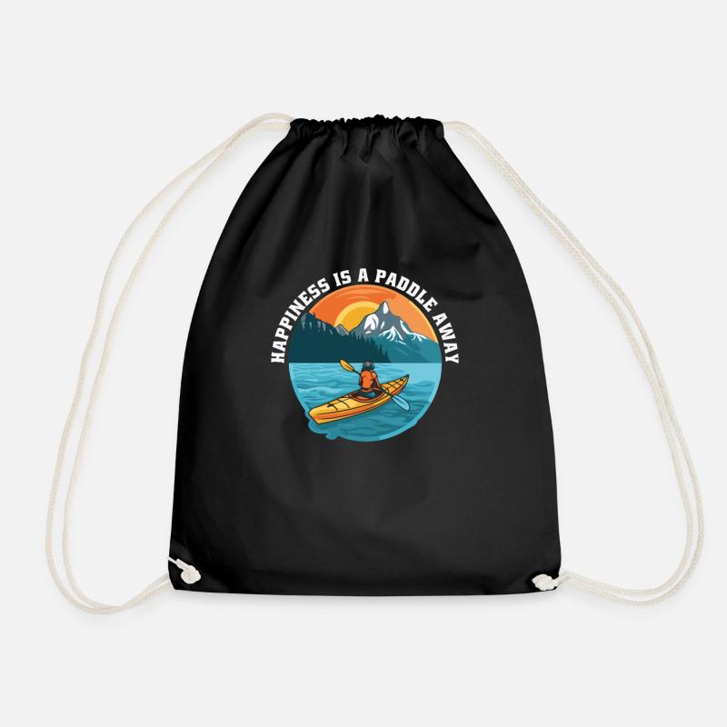 KAYAKS KANU RAFTING-BOOT Kayaking Happiness-paddle - Turnbeutel - Schwarz