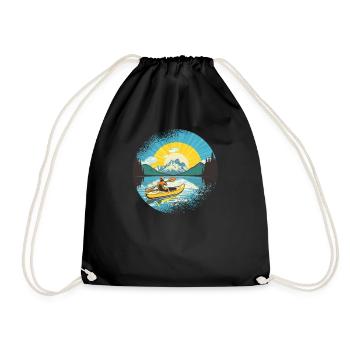 KAYAKS CANOE RAFTING BOAT Kayaking Paddling-paddle - Drawstring Bag - black - Front