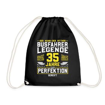 Busfahrer Legende - 35 Jahre Geburtstag Geschenk - Turnbeutel - Schwarz - Vorne