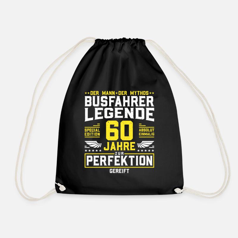 Busfahrer Legende - 60 Jahre Geburtstag Geschenk - Turnbeutel - Schwarz