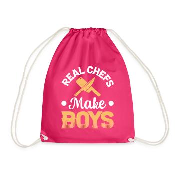 Real Chef Make Boys Cooking Chef Tools Cooking Foo - Turnbeutel - Fuchsia - Vorne