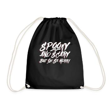 Creepy scary, but really happy - Goth - Drawstring Bag - black - Front