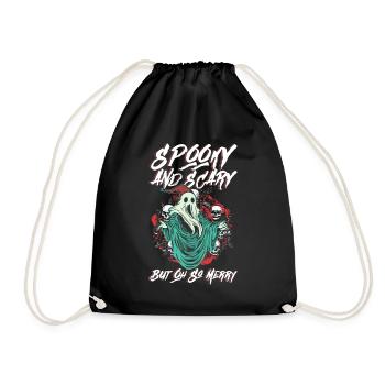 Creepy scary, but really happy - Goth - Drawstring Bag - black - Front